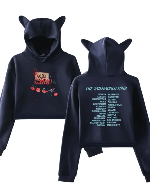 KATSEYE Wildworld Collage Cropped Hoodie